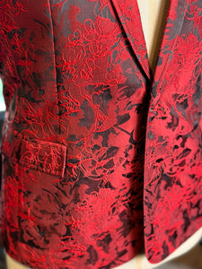 Saco textura flores rojo