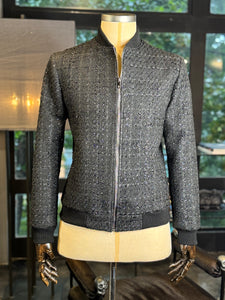 Bomber tweed negro