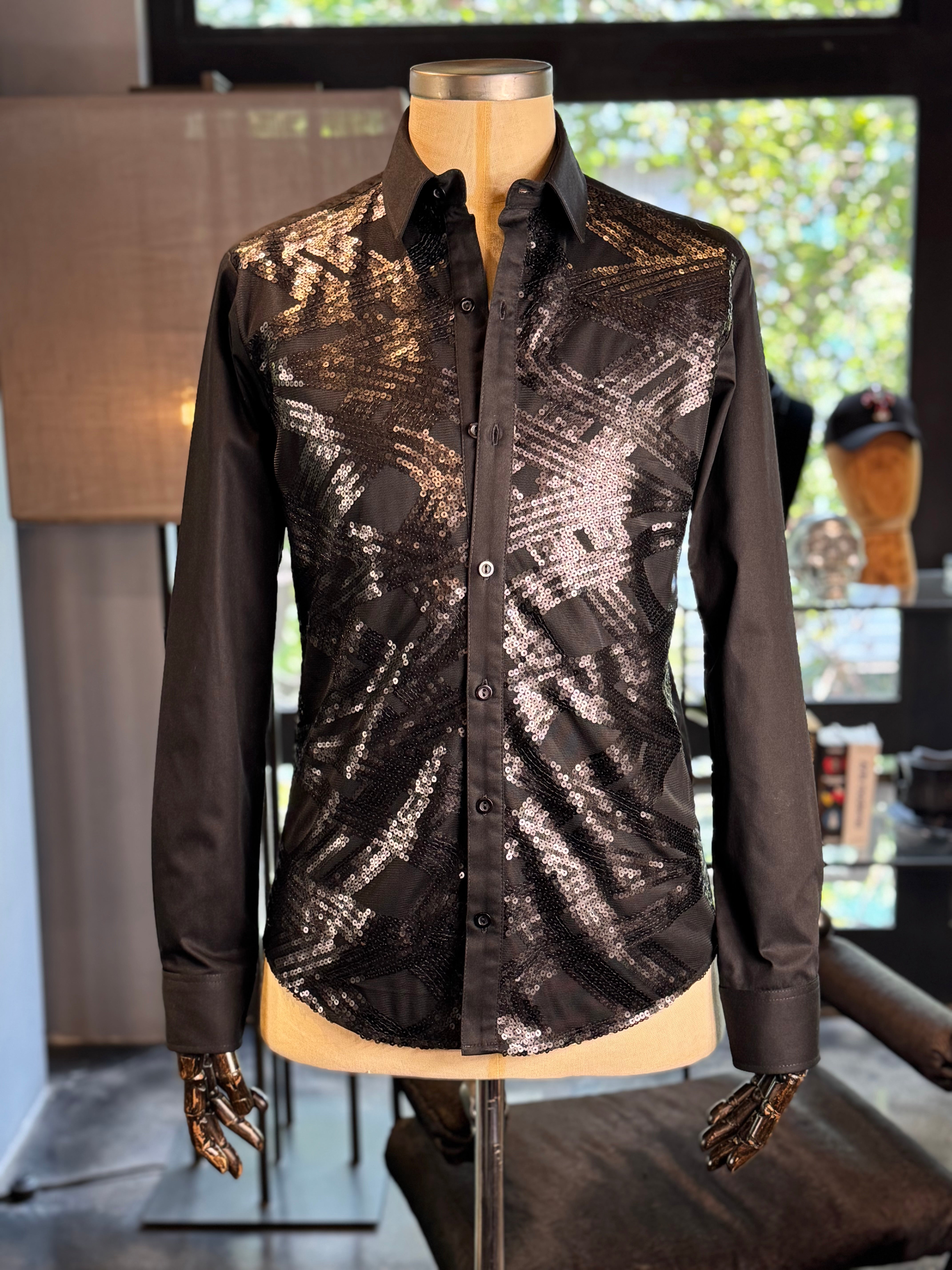 Camisa entrecruzada negra