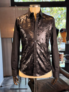Camisa entrecruzada negra