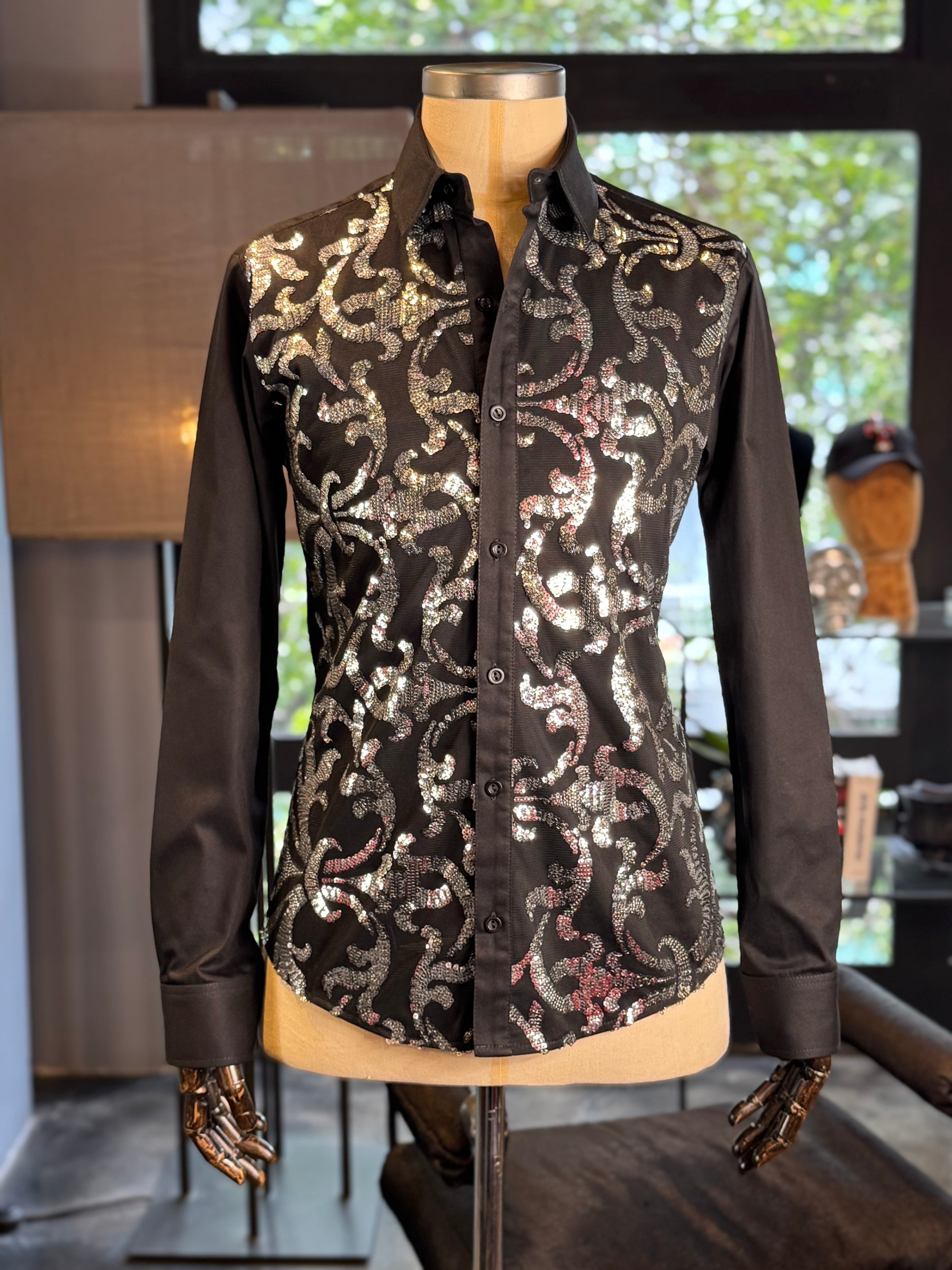 Camisa hojas plata