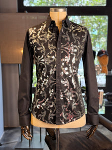 Camisa hojas plata