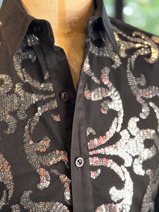 Camisa hojas plata