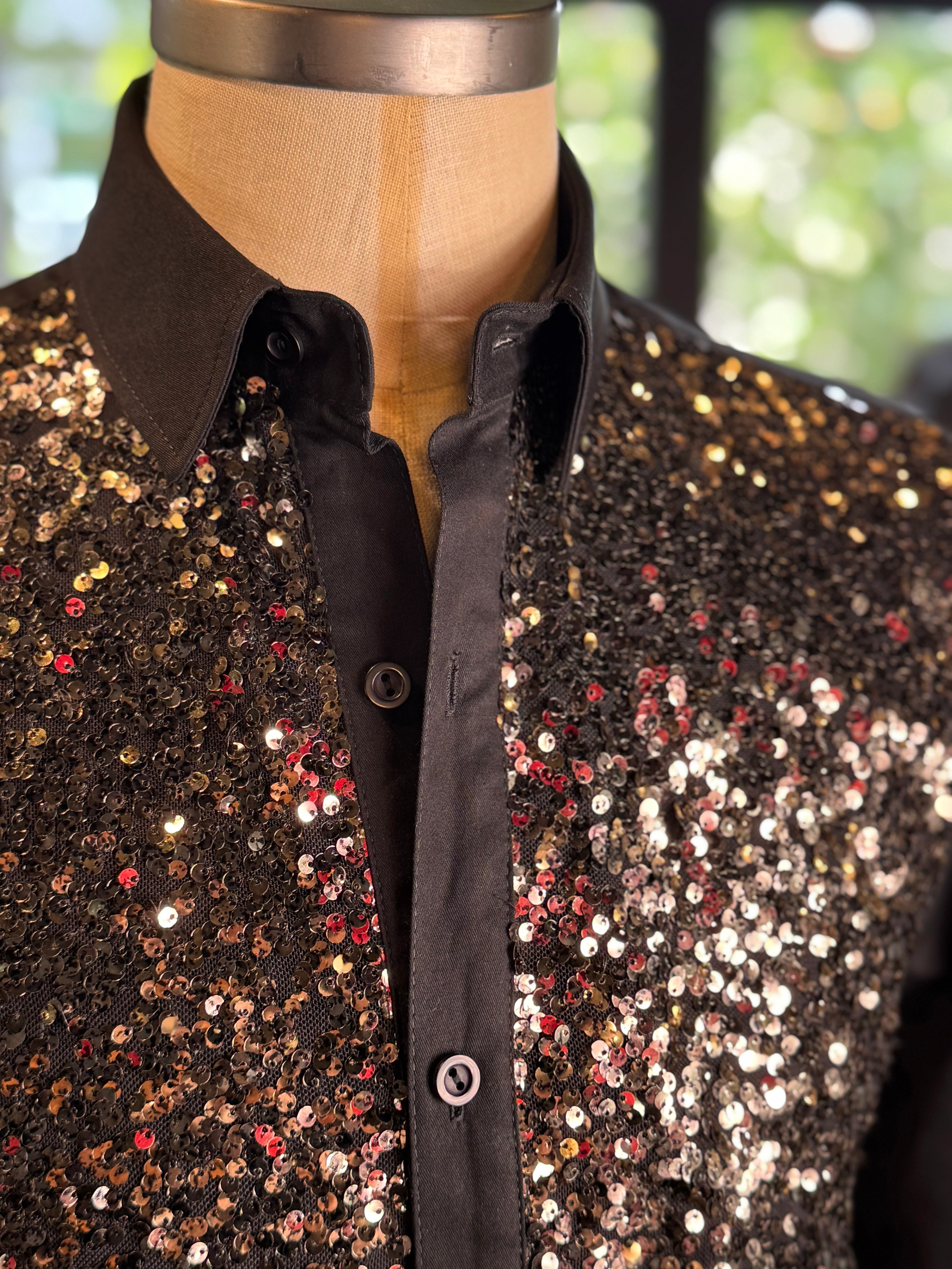 Camisa lentejuelas oro