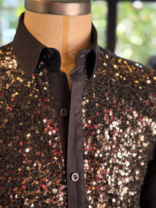Camisa lentejuelas oro
