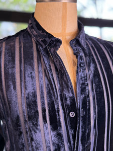 Camisa transparencia rayas azul