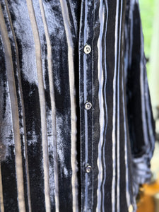 Camisa transparencia rayas azul