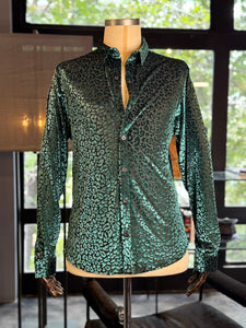 Camisa transparencia felino verde