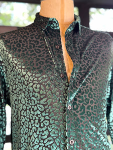 Camisa transparencia felino verde