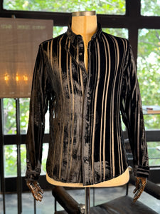Camisa transparencia rayas negra