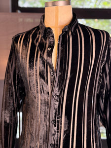 Camisa transparencia rayas negra