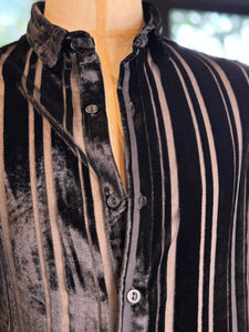 Camisa transparencia rayas negra