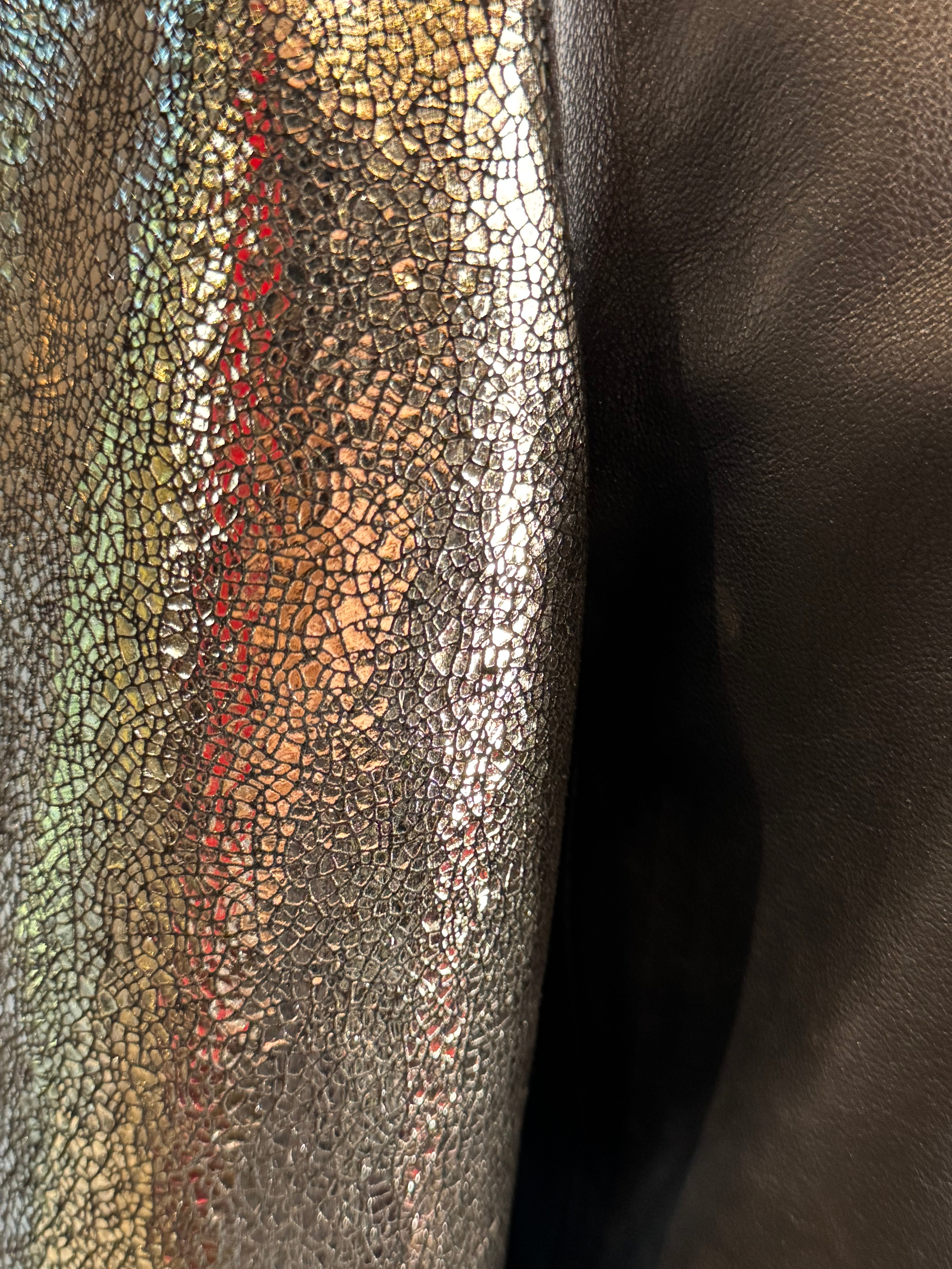 Chamarra bicolor plata/negra