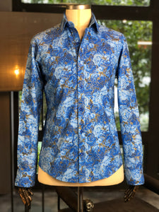 Camisa flores azul