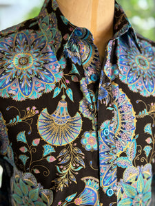 Camisa azul flores Egipto