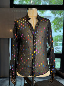 Camisa negra confeti