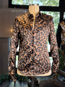 Camisa satin leopardo