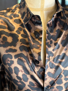 Camisa satin leopardo