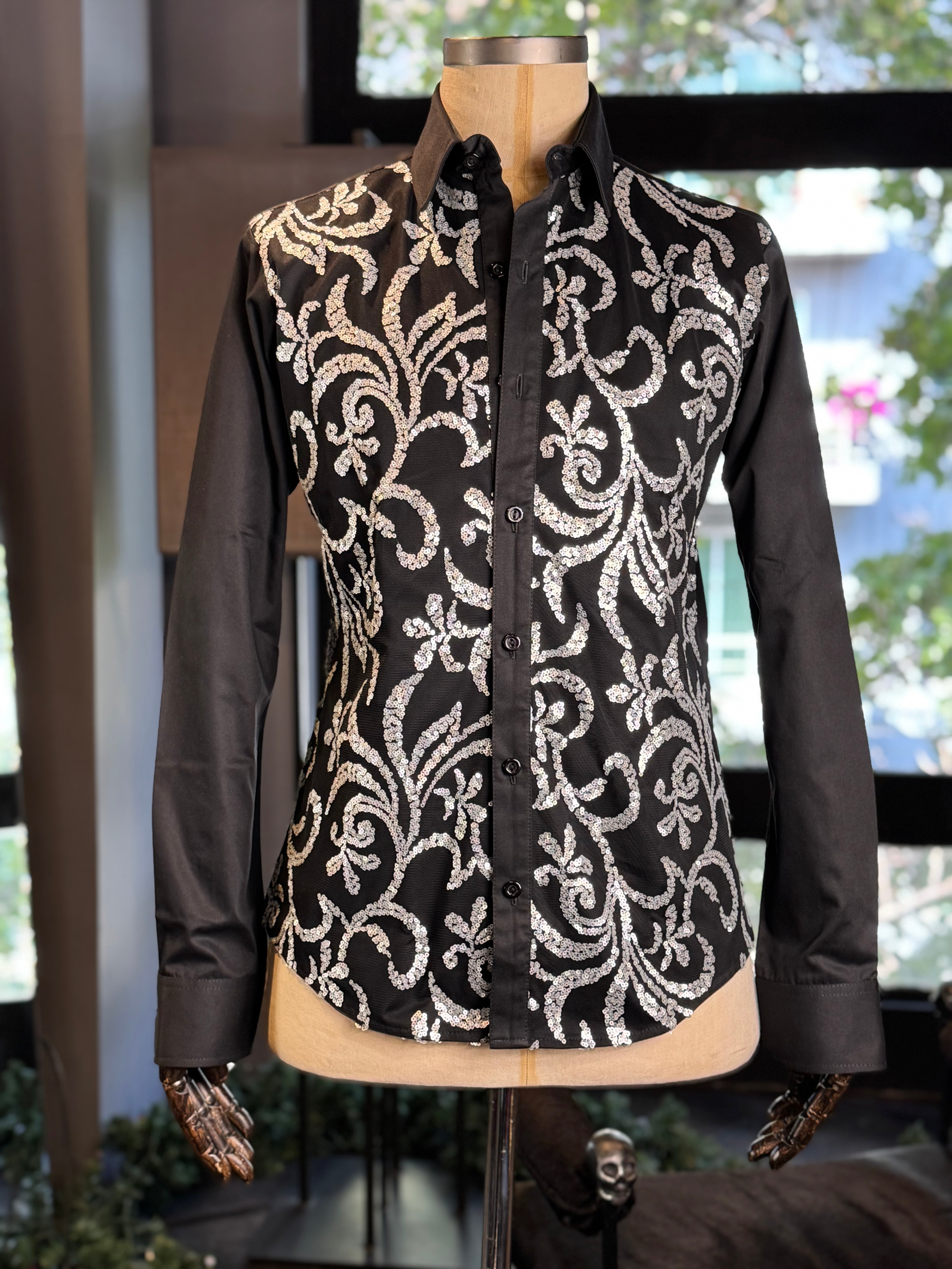 Camisa flores rococo