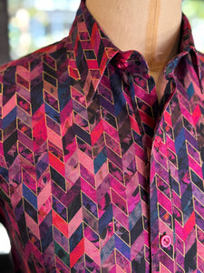 Camisa rombos fucsia