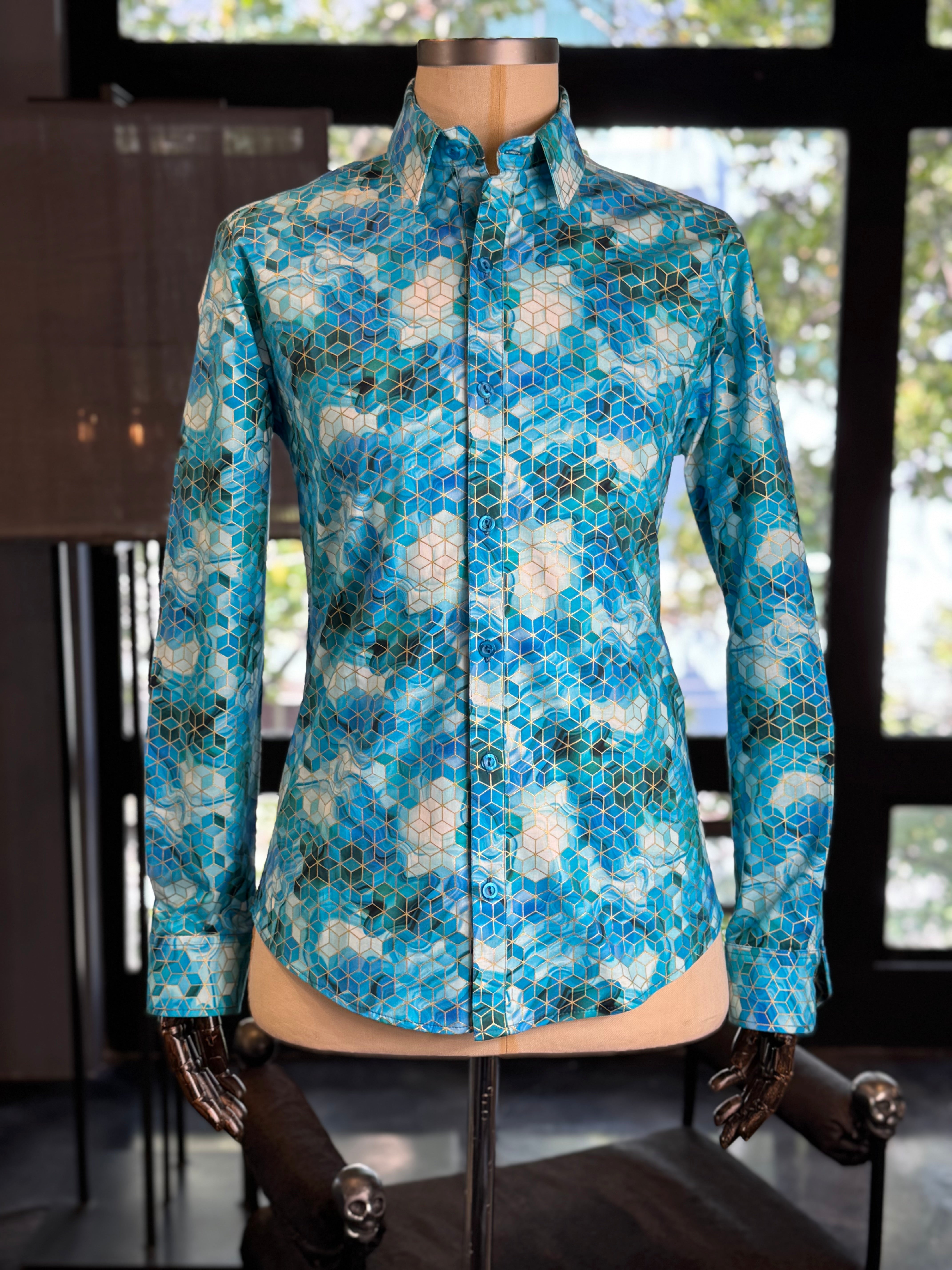 Camisa cubos azul