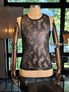Tank top desgarrada plata