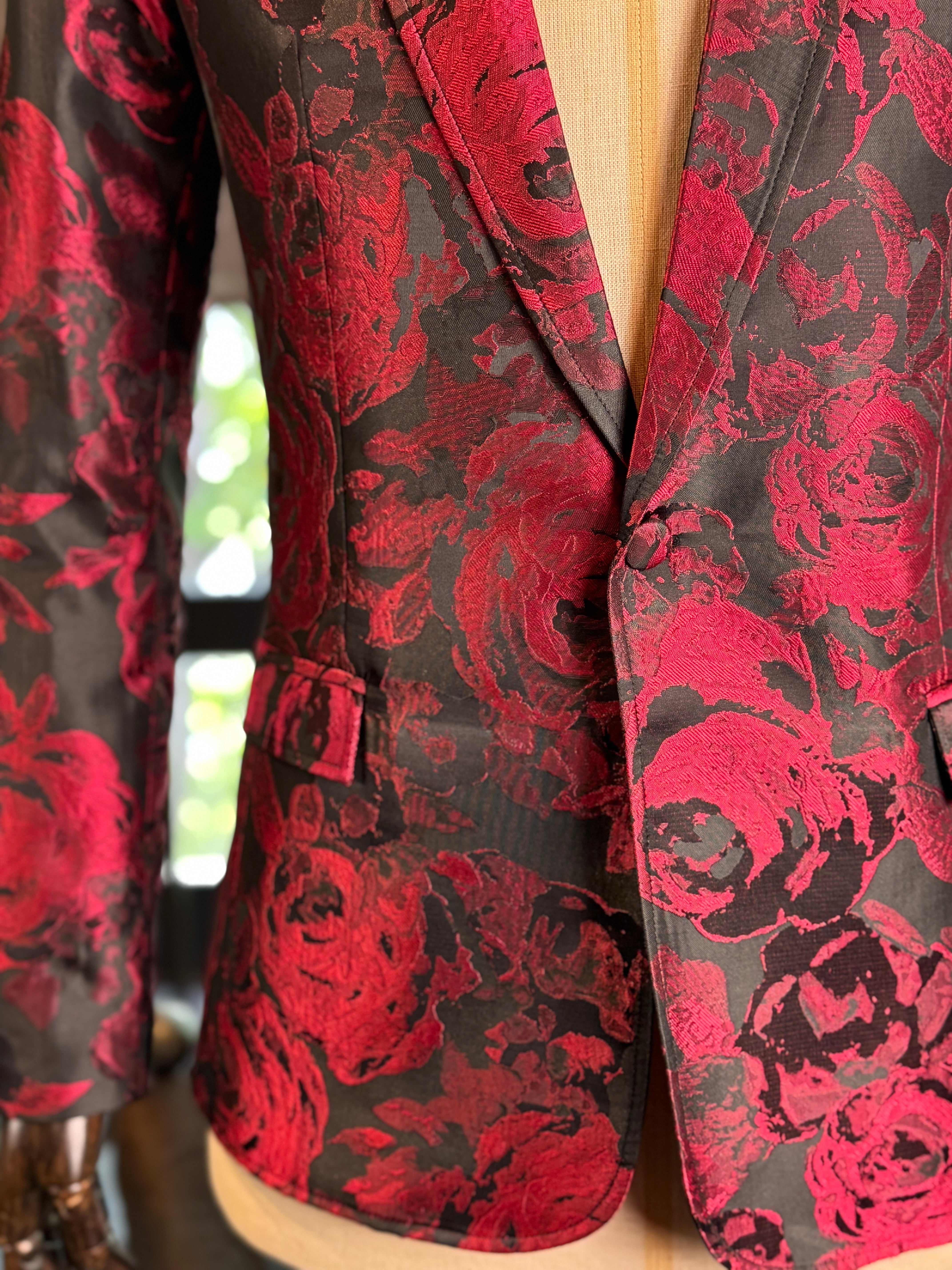 Saco brocado rosas