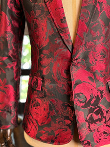 Saco brocado rosas