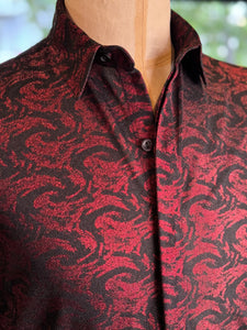 Camisa manga corta roja brillo