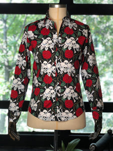 Camisa calavera rosas