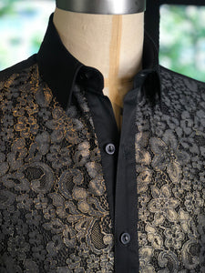 Camisa encaje oro viejo